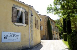 Entrance to the tasting room at Le Château Constantin, Lourmarin, Luberon, Vaucluse, Provence, France