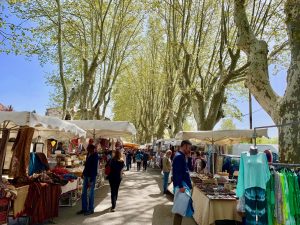 The Lourmarin Market stalls