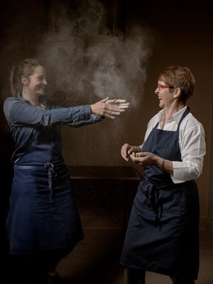 Reine & Nadia Sammut, chefs at L'Auberge la fenière, Lourmarin, Luberon, Vaucluse, Provence, France