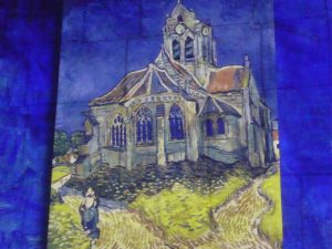 Carrières de Lumières 2019, L'église d'Auvers-sur-Oise vue du chevet by Van Gogh