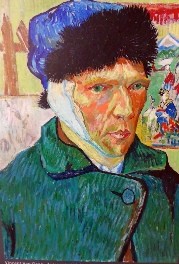 Carrières de Lumières 2019 Van Gogh's La Nuit étoilée, self portrait after he cut off his ear,