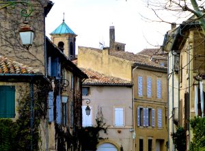 Shutters of Provence on the streets of Lourmarin, Luberon, Provence