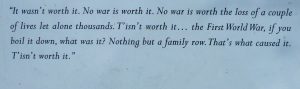 The thoughts of a World War I survivor