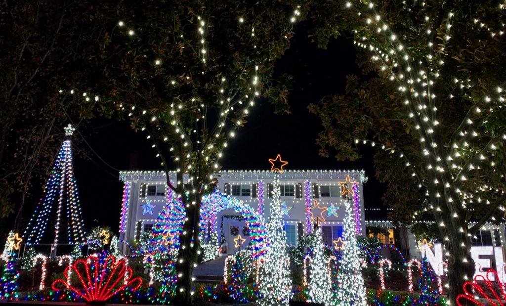 Christmas lights in California