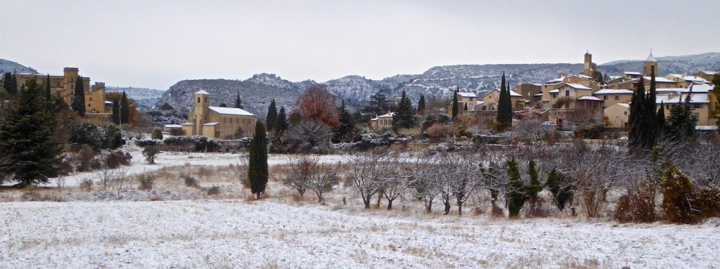 Snow in Lourmarin Provence, France