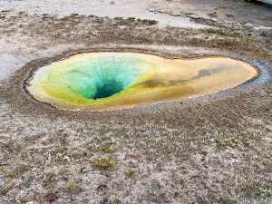Belgian thermal pool at the Upper Basin, Yellowstone National Park, USA
