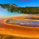 The colors by the Grand Prismatic Spring, Yellowstone National Park, USA