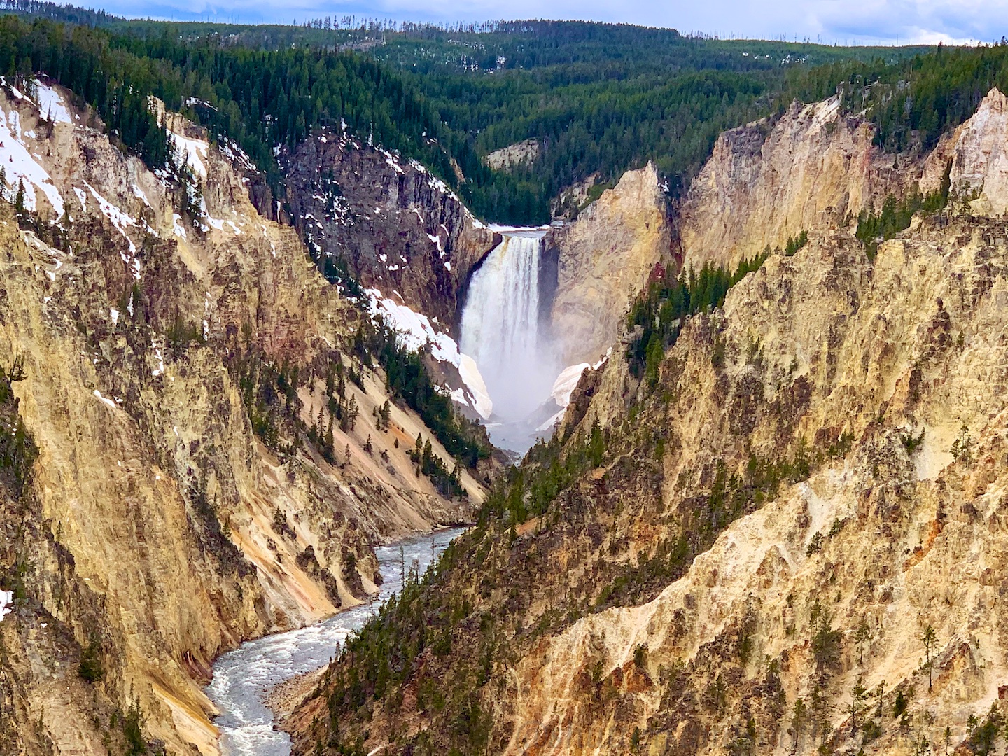 Waterfall at Grand Canyon of Yellowstone National Park, USA