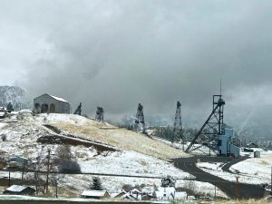 Butte Mining Area in winter, Butte Montana, USA