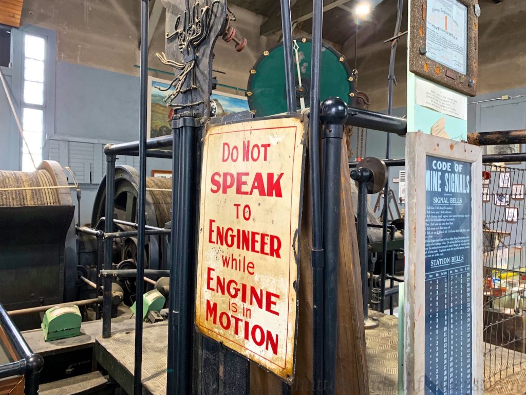 Mine shaft operation machinery, mining museum,Butte, Montana