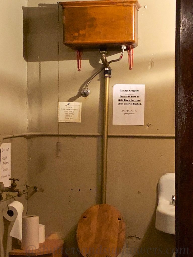 Thomas Crapper toilet, wth a copper cased cistern found in Rookwood Speakeasy, Butte, Montana, USA
