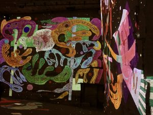 Abstract art of Kandinsky art at Carrières des Lumières