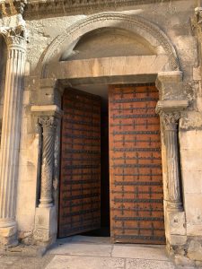 The entrance doors to Cathédrale Saint Sauveur in Aix-en-Provence. Provence, France