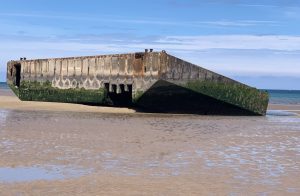 A D-Day Mulberry Harbours at Arromanches-les-Bains, Normandy, France