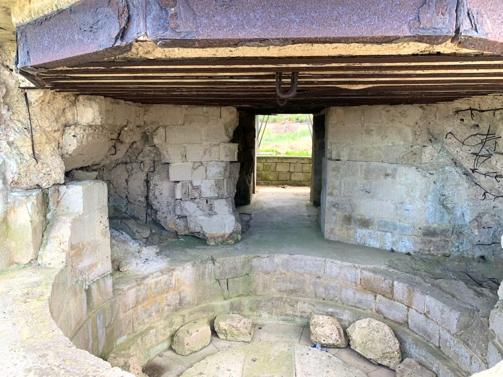Inside a German gun emplacement at Pointe-Du-Hoc, Normandy, France