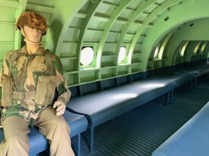 Inside a Horsa Glider at Pegasus Bridge Memorial, Normandy France
