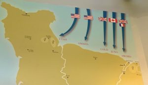 Map of D-Day landings June 6 1944, on Normandy's beaches, France