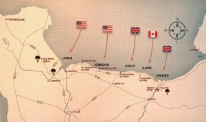 Map of the Normandy landings, D-Day, Operation Overlord, Normandy France