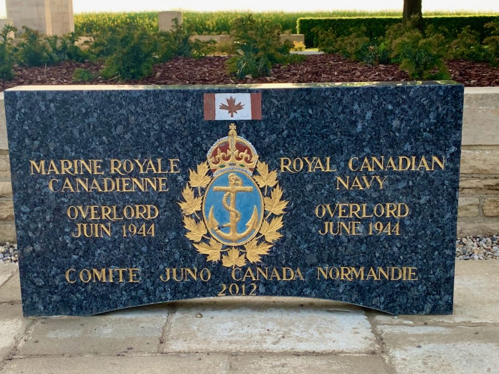 Memorial Stone at The Canadian War Memorial at Bény-sur-Mer, Normandy, France