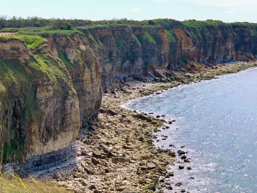 The cliff faces at Pointe-Du-Hoc, Normandy, France