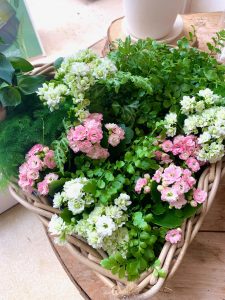 Planted Flower baskets at