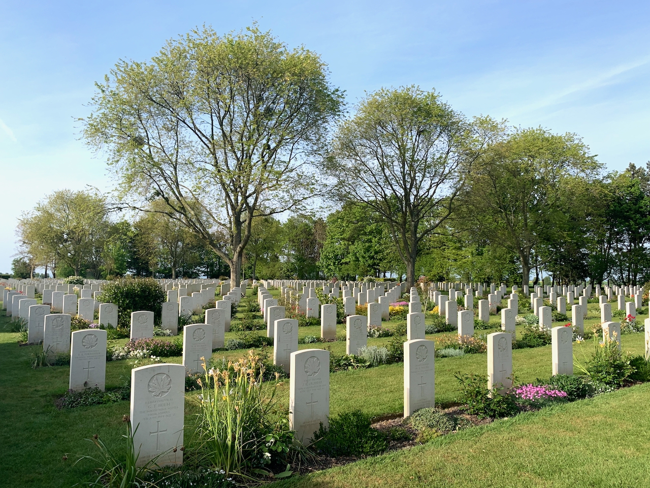 The graves at the Canadien Normandy memorial near Arromanche