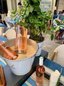 Leoube rosé at a Lavandou restaurant