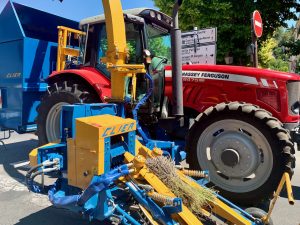 Modern Lavender harvesting machinery at the Apt Lavender Festival, Apt, Luberon, Vaucluse, Provence, France