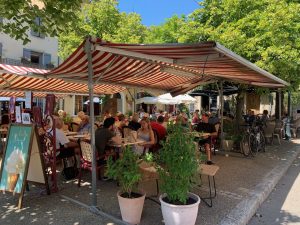Sault central square, Sault, Luberon, Vaucluse, Provence