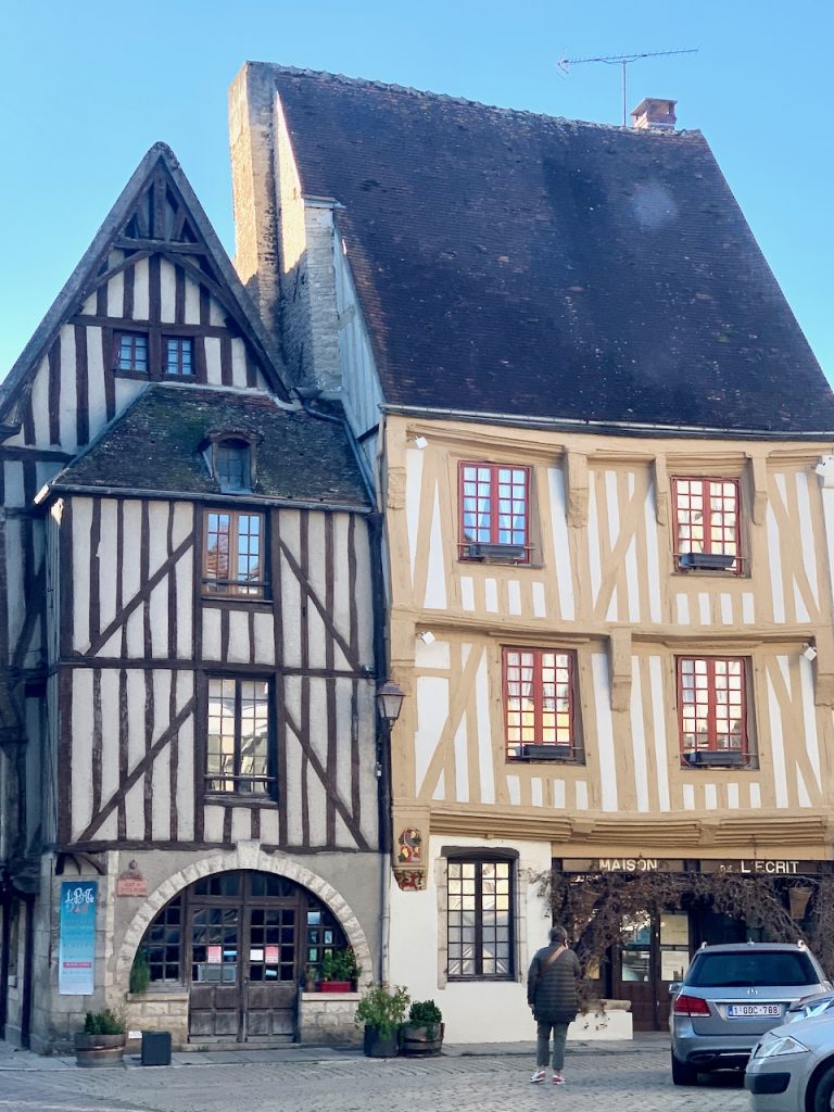 Medieval Buildings in Noyers-sur-Serein, Burgundy, France