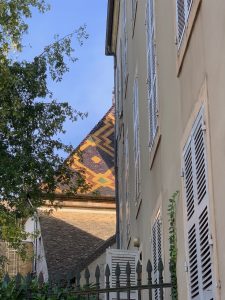 Polychrome, multicoloured tiles of Beaune, France
