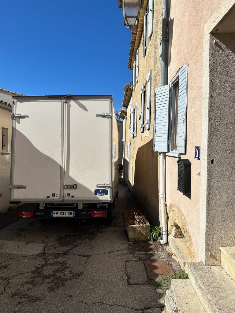 September 22 furniture being collected from Lourmarin, Provence, France