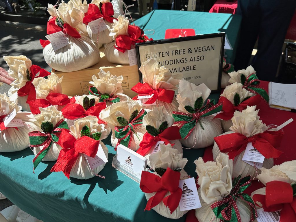 Christmas puddings for sale at Stirling market near Adelaide, South Australia