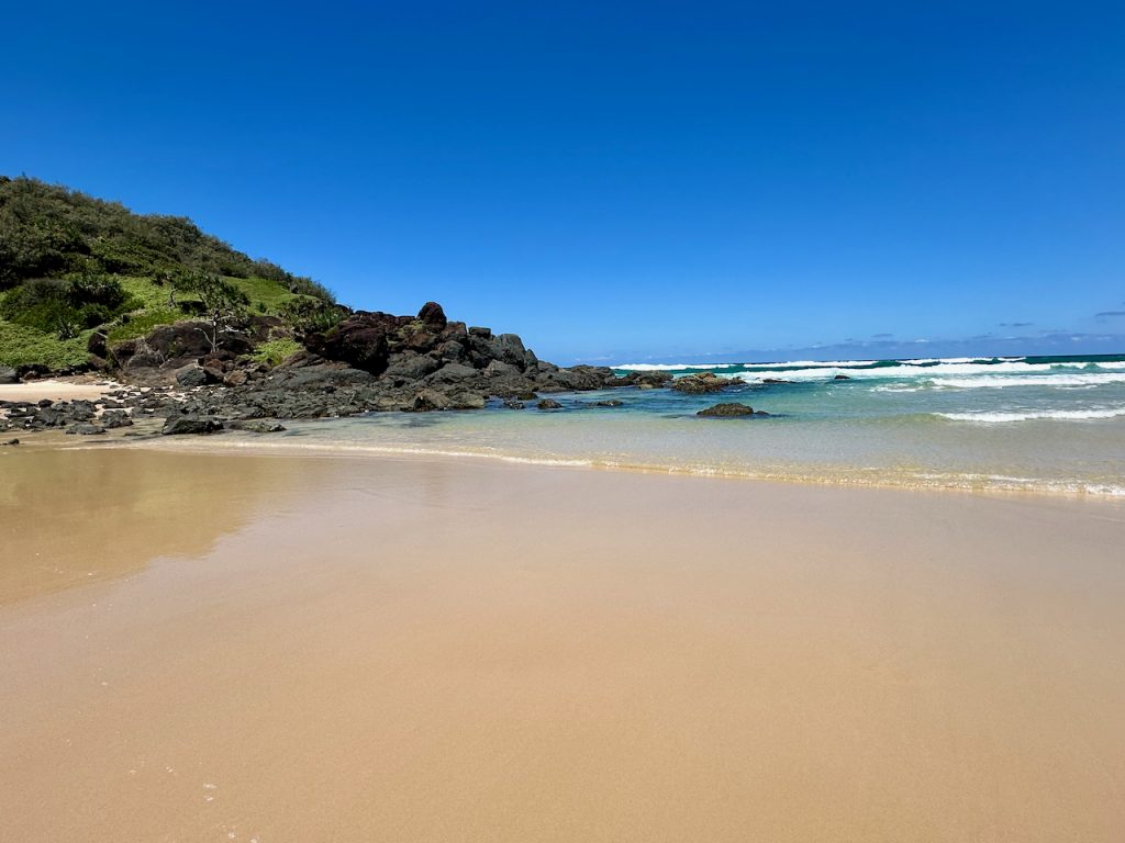 End of the Great Sandy Beach, Sunshine Coast, Noosa Australia