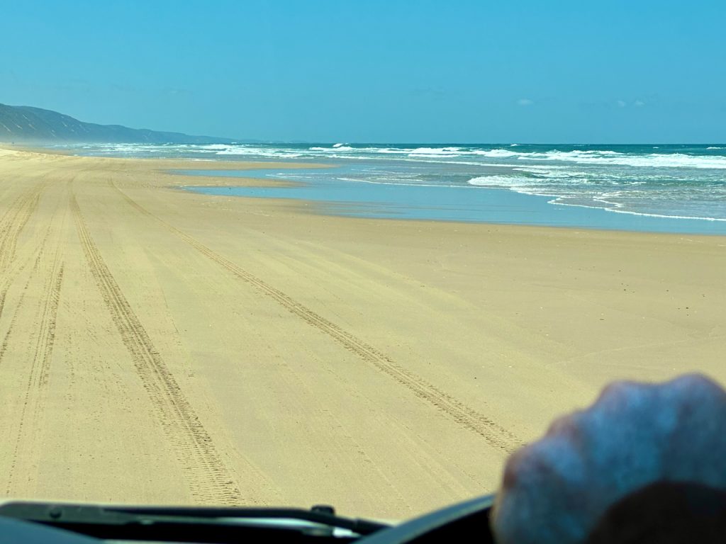 The drive up the Great Sandy Beach, Sunshine Coast, Noosa, Sunshine Coast, Australia