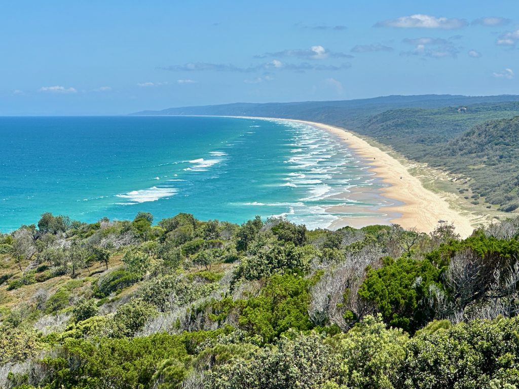 View from the trail to Double Point Lighthouse Great Sandy Beach, Sunshine Coast, Noosa, Sunshine Coast, Australia