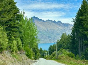 Drive from Moke Lake, Glenorchy Road, near Queenstown, New Zealand