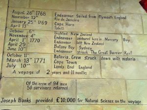 Information about The Endeavour sailed by Captain James Cook
