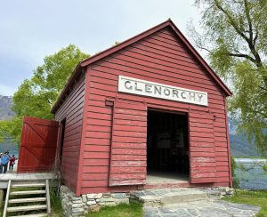 The Red Barn by Lake Wakatipu on Glenorchy, near Queenstown, South Island New Zealand