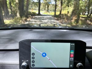 Sat nav indicating where The Hobbit filmed near Paradise, near Glenorchy, near Queenstown, New Zealand