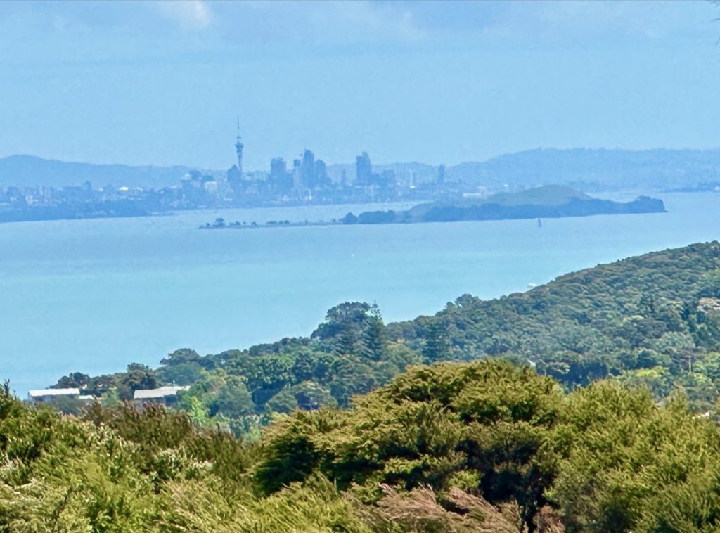 View of Auckland from The Batch Winery, Waiheke Island, Auckland, New Zealand