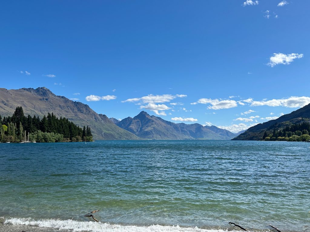 View of Lake Wakatipu in Queenstown, New Zealand