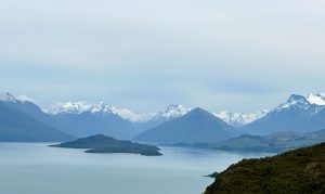 View from Bennet's Bluff of Lake Wakatipu, near Queenstown, South Island New Zealand