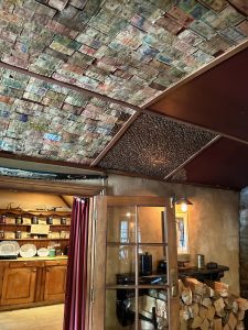 Ceiling of notes! Cardona Hotel, Cardona, South Island, New Zealand