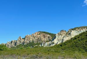 First sighting of Clay Cliffs at Omarama, South Island New Zealand
