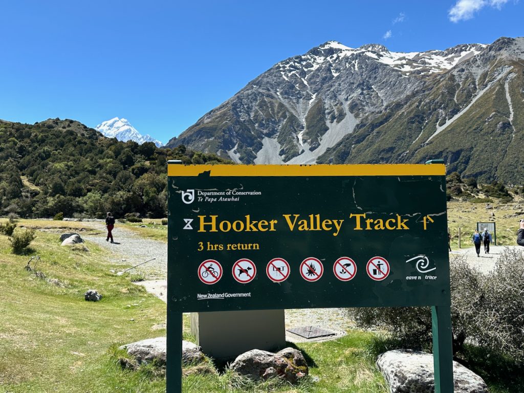 Hooker Valley Track Sign, Mt Cook, South Island, New Zealand