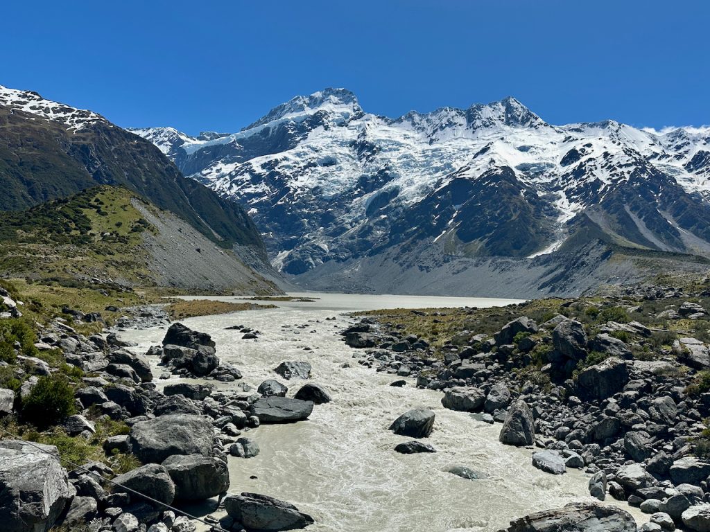 Mueller Lake on On Hooker Trail, Aoraki / Mount Cook, South Island, New Zealand