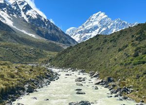 On Hooker Trail bridge, Aoraki / Mount Cook, South Island, New Zealand