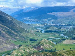 View of Queenstown airport, South Island, New Zealand