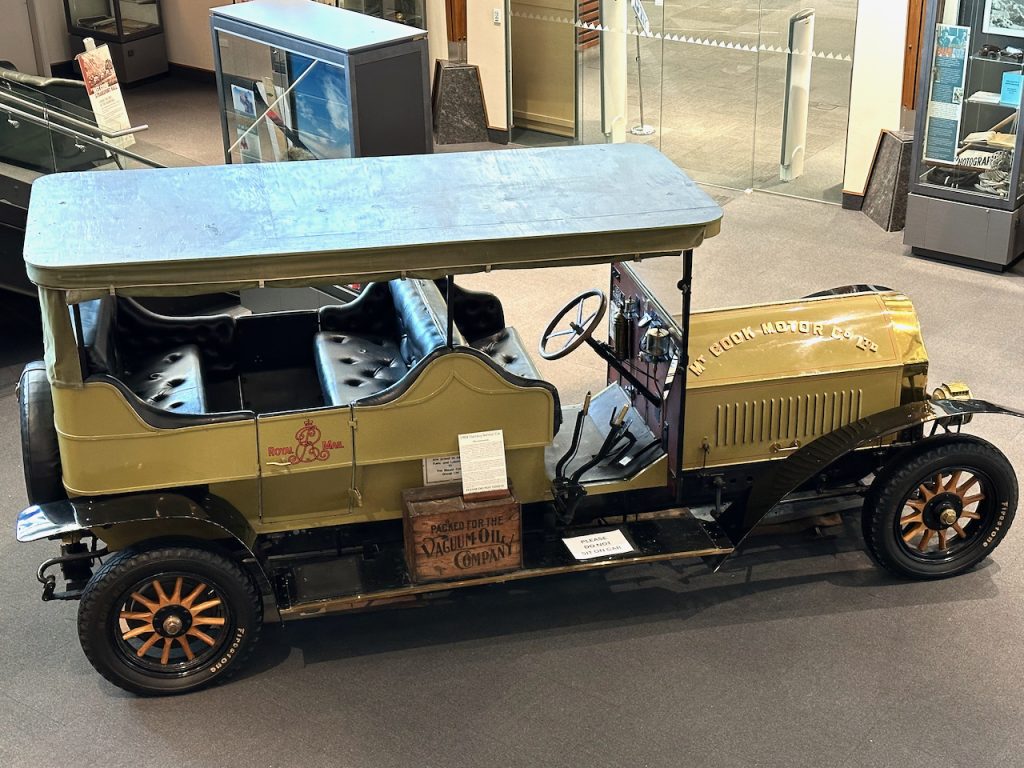 Vintage Royal Mail van at Hermitage Hotel, Mt Cook, South New Zealand